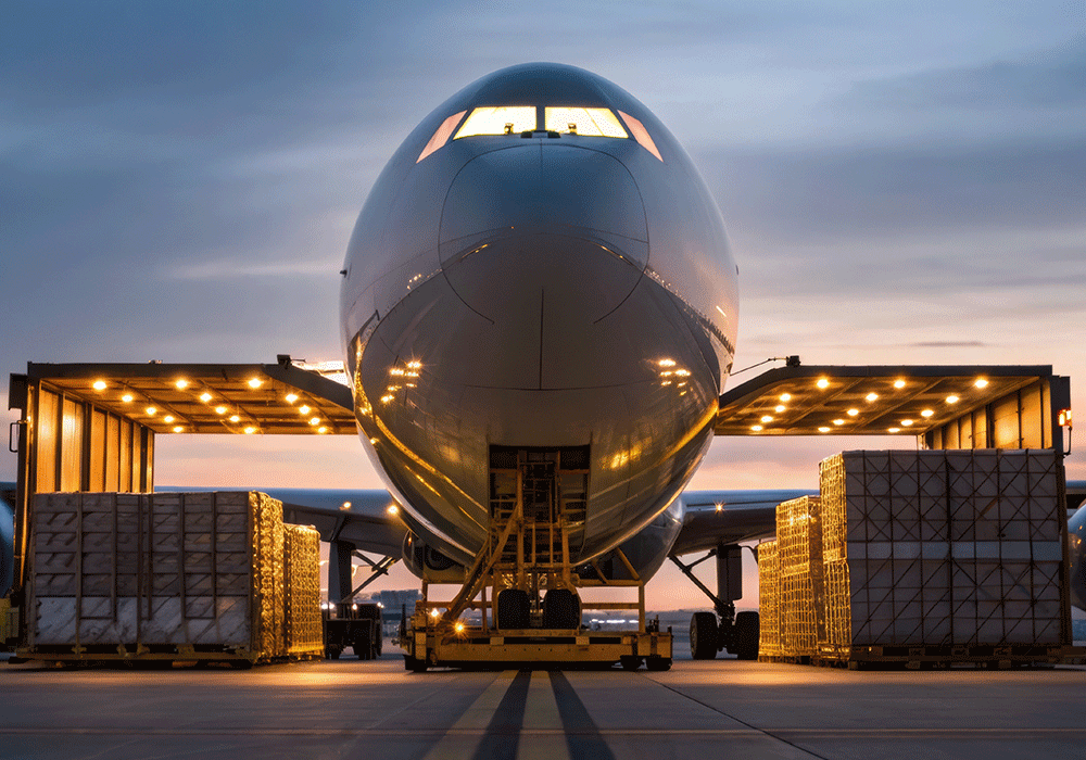 plane with cargo door open